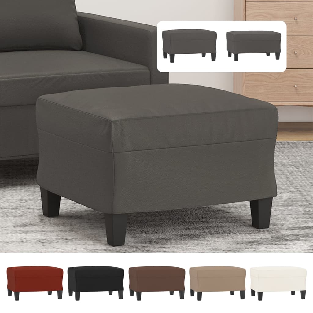 vidaXL Footstool Modern Ottoman Footrest for Living Room Bedroom Faux Leather-2