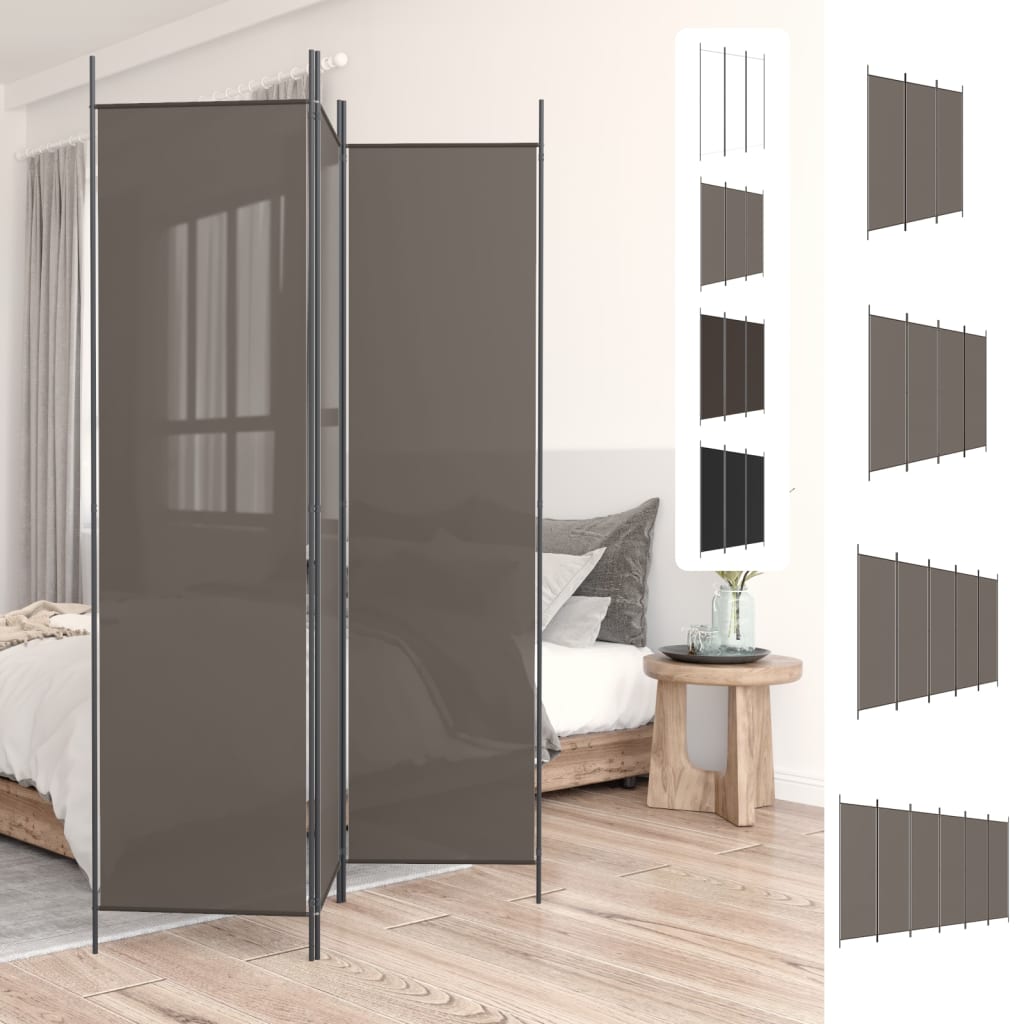 vidaXL 3-Panel Room Divider Anthracite 59.1"x78.7" Fabric-87