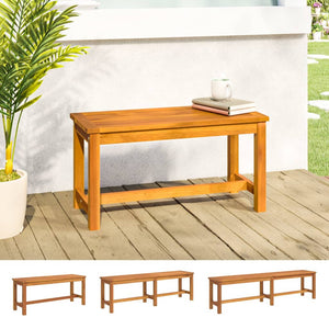 vidaXL Garden Bench Wooden Patio Park Bench Outdoor Seating Solid Wood Acacia-6