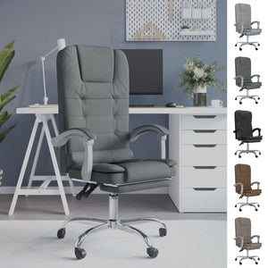 vidaXL Massage Reclining Office Chair Massage Office Adjustable Chair Fabric-2