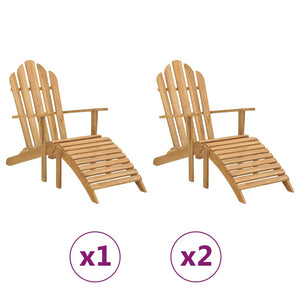 vidaXL Folding Adirondack Chair Patio Lawn Chair with Footrest Solid Wood Teak-1