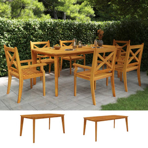 vidaXL Patio Table Patio Furniture Rectangular Garden Table Solid Wood Acacia-2