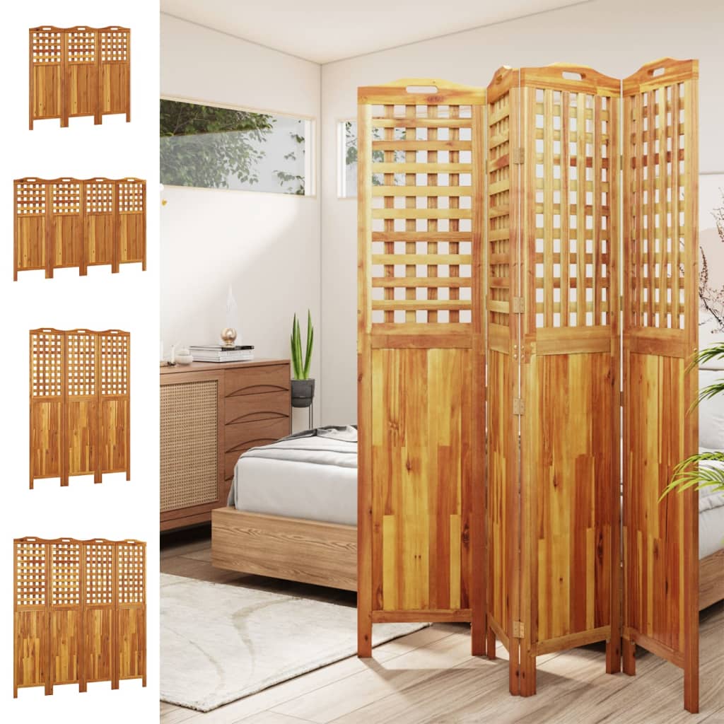 vidaXL 3 Panel Room Divider Privacy Room Divider Screen Solid Wood Acacia-21