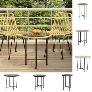 vidaXL Bistro Table Outdoor Side Table Garden Furniture for Porch Deck Steel-9