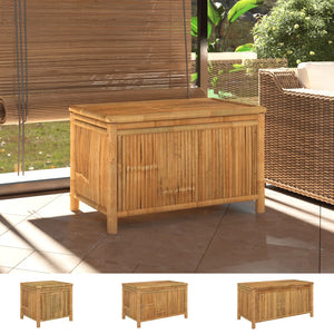 vidaXL Outdoor Storage Box Patio Furniture Garden Storage Chest Seat Bamboo-3