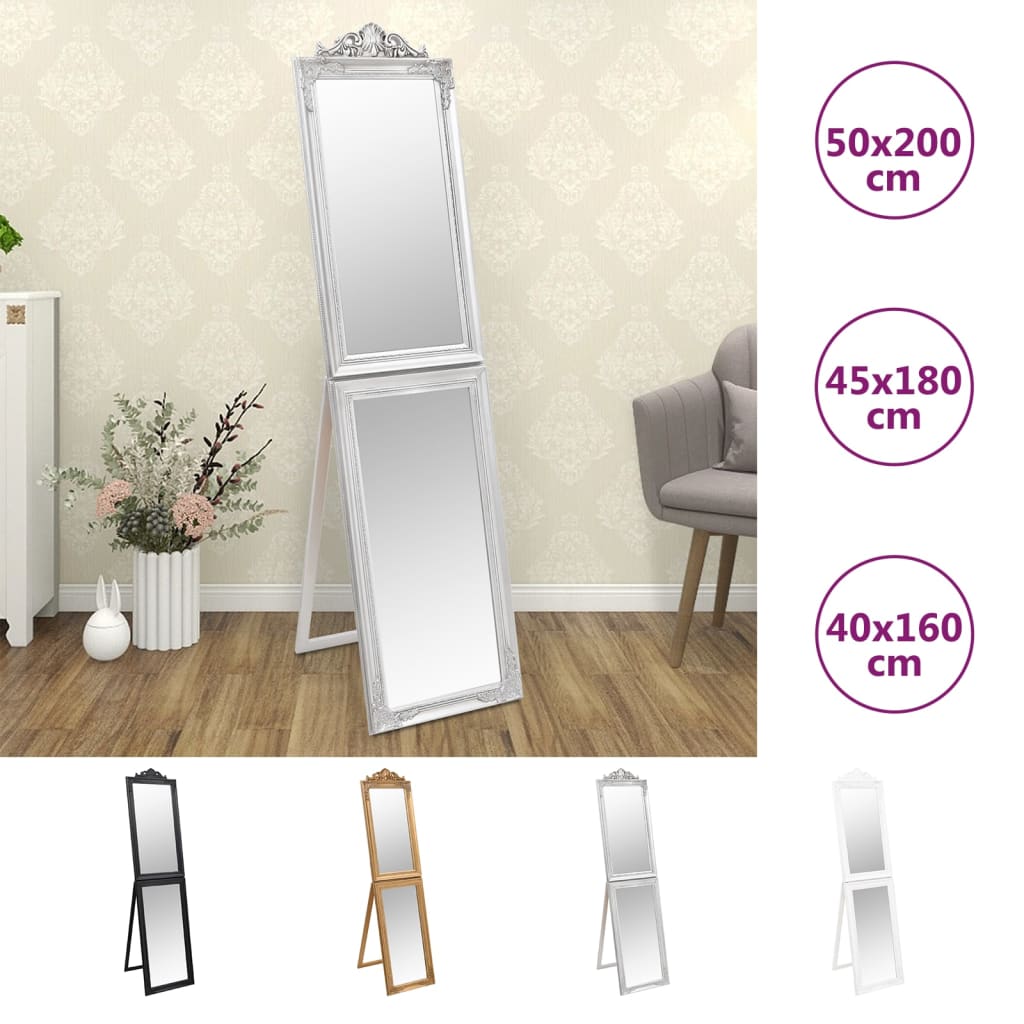 vidaXL Free-Standing Mirror Full Lenth Floor Mirror with Stand for Hallway-7