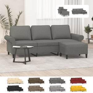 vidaXL Sofa Chair with Footstool Living Room Accent Upholstered Chair Fabric-24