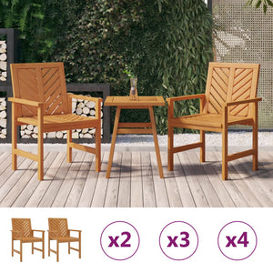 vidaXL Patio Chair Outdoor Patio Furniture Dining Chair Solid Wood Acacia-3