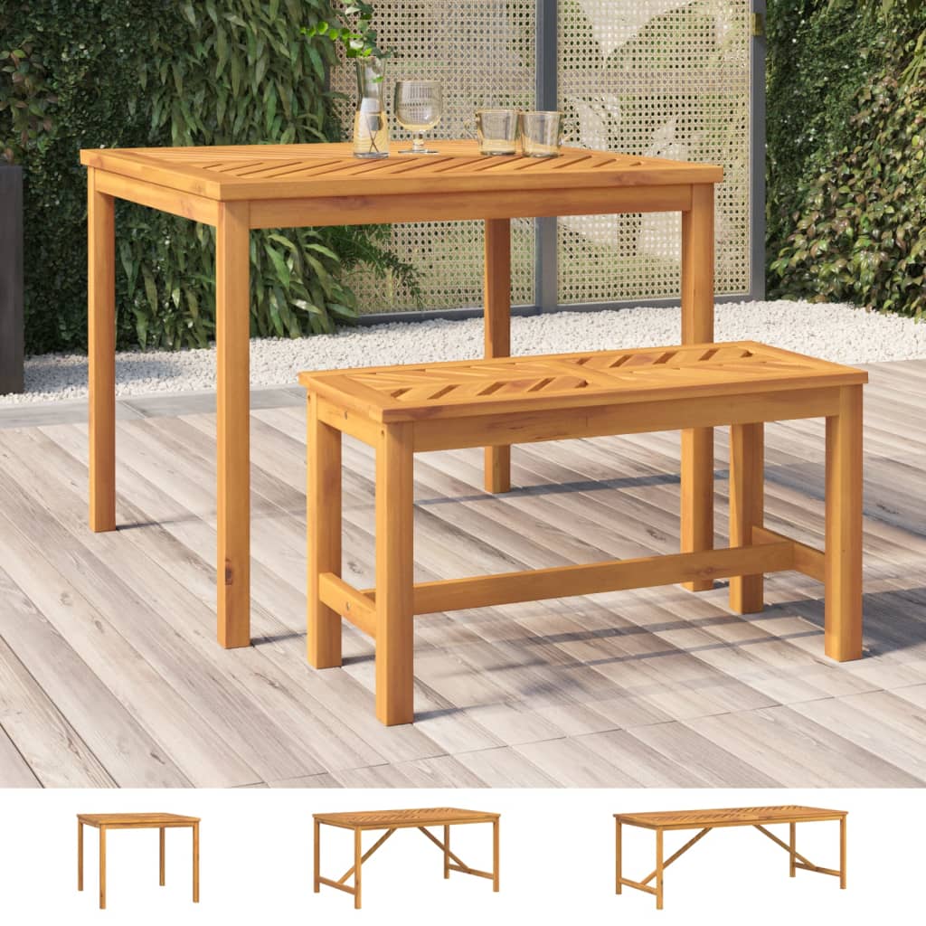 vidaXL Patio Table Outdoor Patio Furniture Dining Table Solid Wood Acacia-10