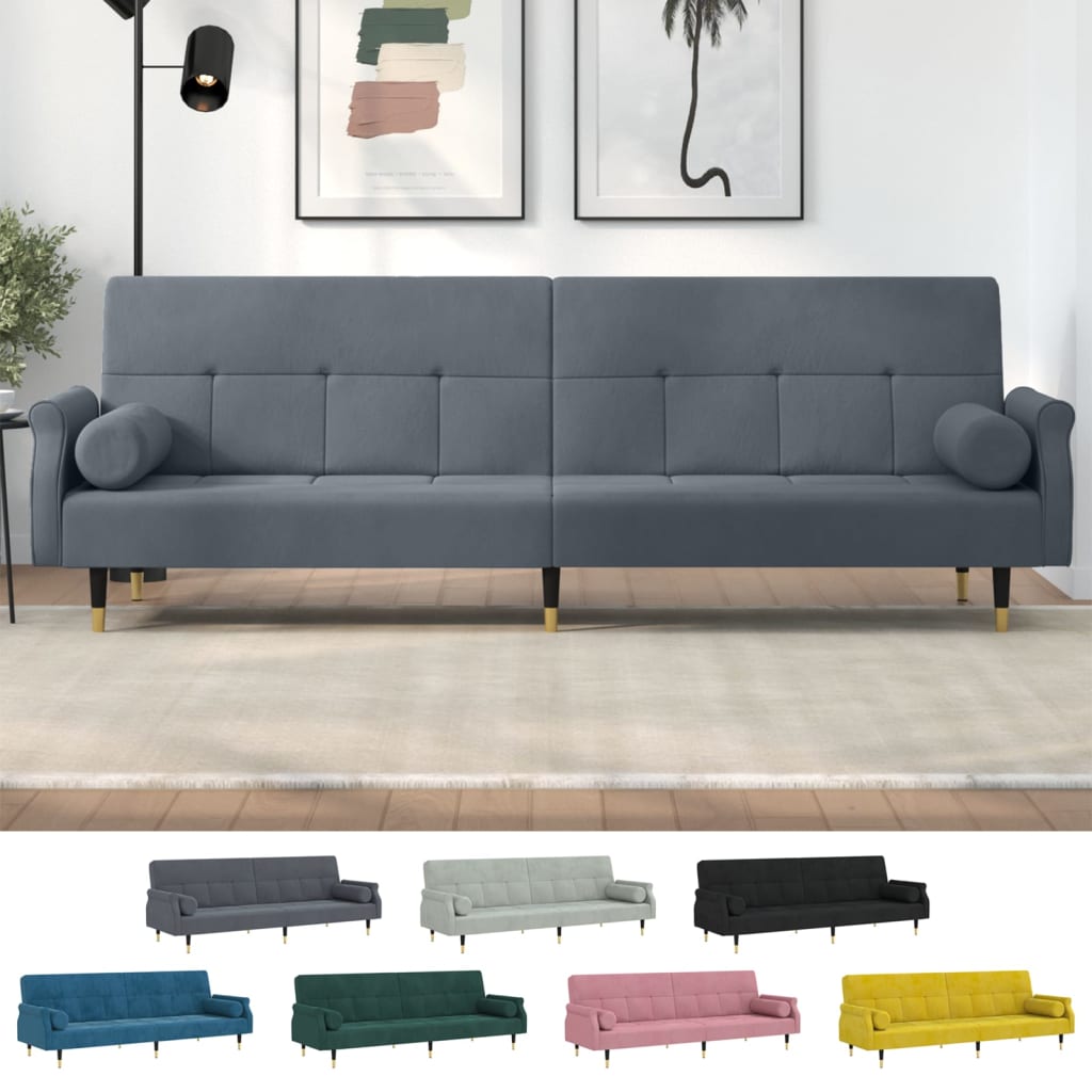 vidaXL Sofa Bed Loveseat Convertible Sofa Bed with Cushions for Studio Velvet-6