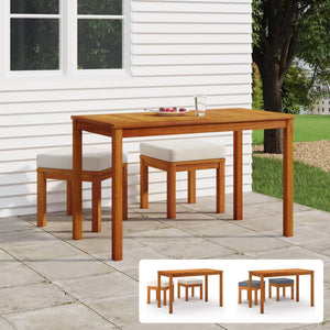 vidaXL Patio Dining Set 3 Piece Outdoor Table and Chair Solid Wood Acacia-4