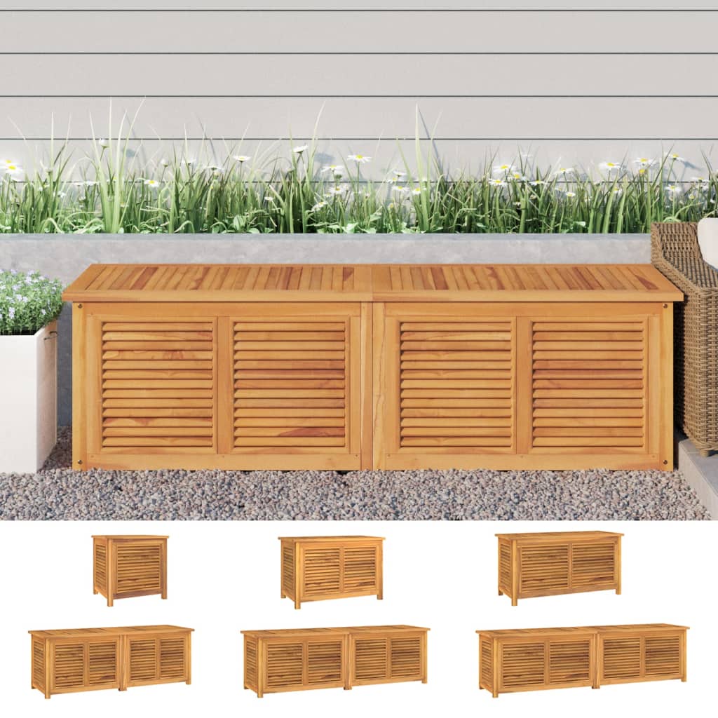 vidaXL Patio Storage Box Outdoor Cushion Storage with Bag Solid Wood Teak-5