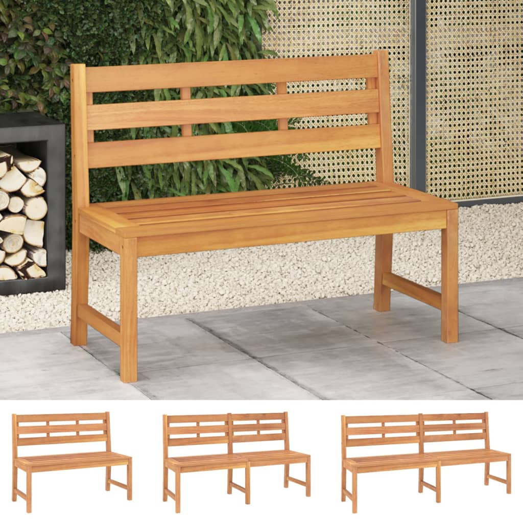 vidaXL Outdoor Patio Bench Garden Park Bench with Backrest Solid Wood Teak-20