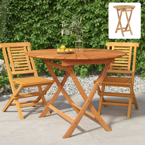 vidaXL Dining Table Outdoor Folding Patio Table for Porch Yard Solid Wood Teak-2