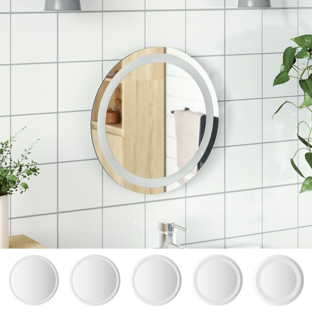 vidaXL LED Bathroom Mirror Wall Mounted Vanity Mirror for Home Bathroom Round-35