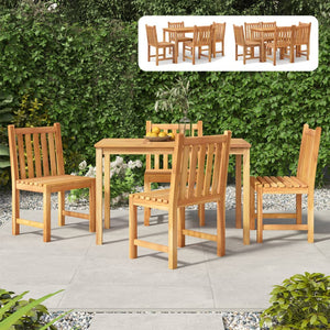 vidaXL Solid Wood Teak Patio Dining Set Garden Outdoor Table Chair 5/7 Piece-16