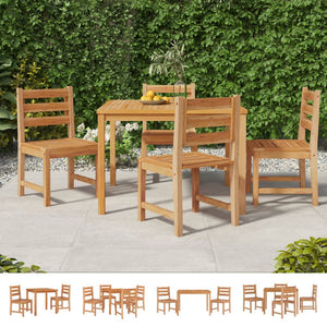 vidaXL Patio Dining Set Garden Outdoor Dining Table and Chairs Solid Teak Wood-23