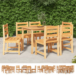 vidaXL Solid Wood Teak Patio Dining Set Seat 5/7 Piece 47.2"/63" Table Length-13