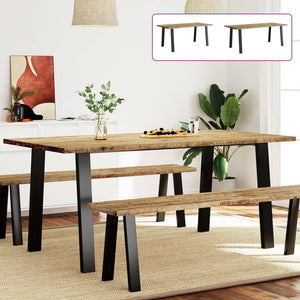 vidaXL Dining Table Rectangle Dining Table with Wood Legs Solid Wood Acacia-4