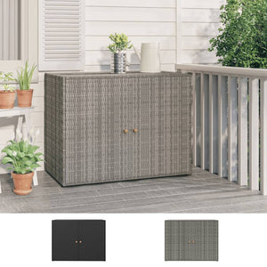 vidaXL Storage Unit Outdoor Storage Cabinet Patio Storage Box Poly Rattan-8