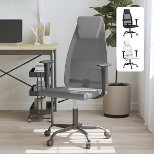 vidaXL Office Chair Rolling Computer Desk Chair Mesh Fabric and Faux Leather-5