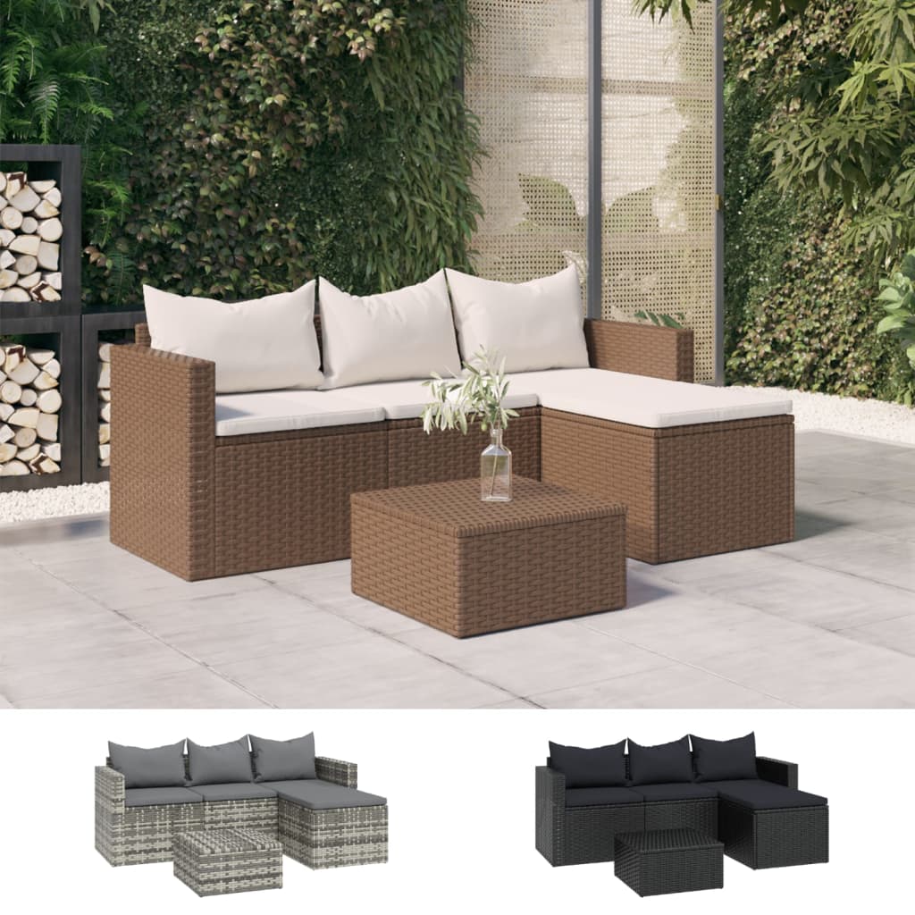 vidaXL Patio Furniture Set Patio Lounge Set Outdoor Furniture Poly Rattan-29