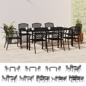 vidaXL 5 Piece Patio Dining Set Anthracite Steel-6