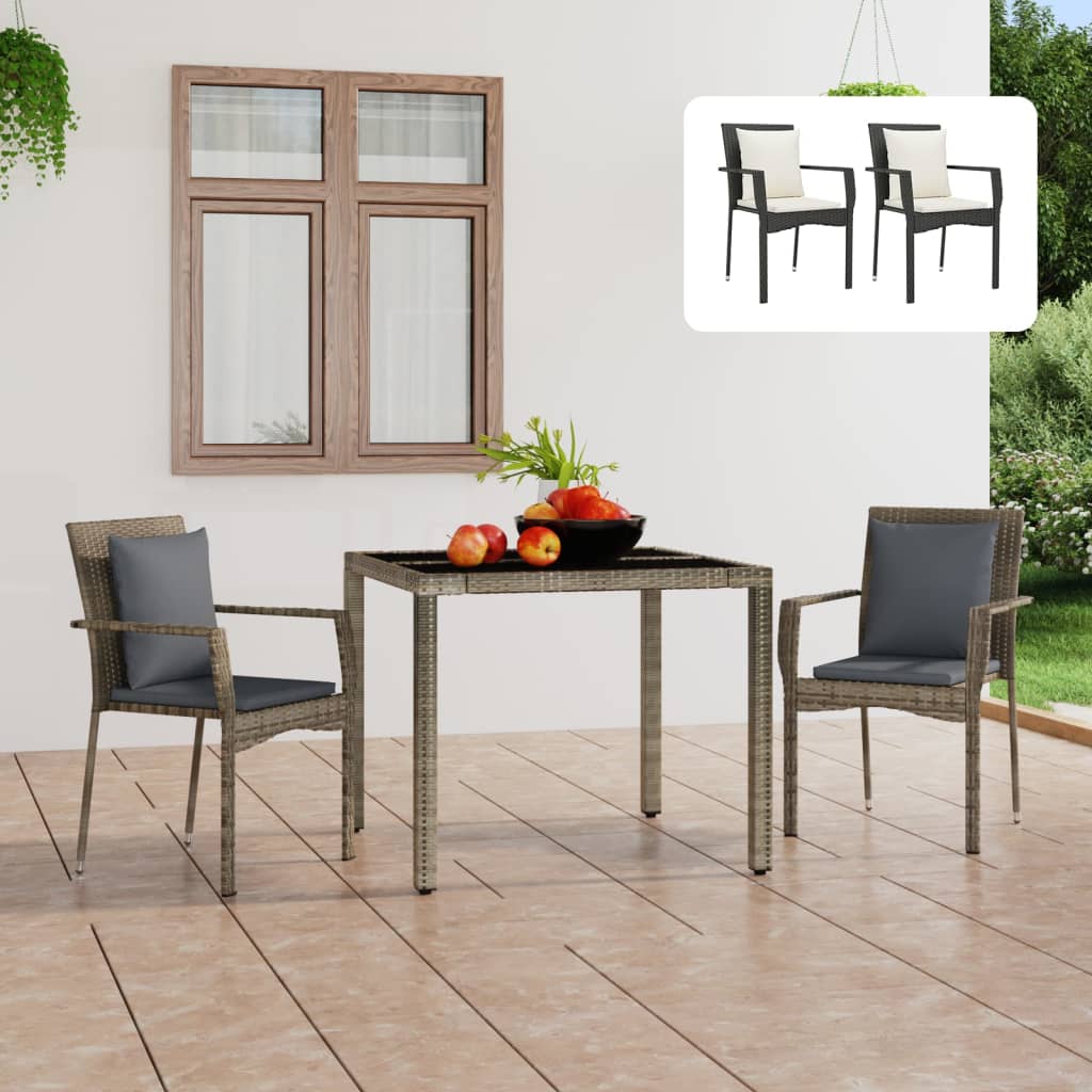 vidaXL Chair Patio Dining Chair with Cushions for Deck Garden Poly Rattan-31