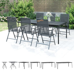 vidaXL Patio Table Outdoor Bistro Table with Metal Frame Anthracite Steel Mesh-25