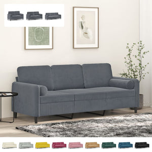 vidaXL 2-Seater Sofa with Throw Pillows Accent Loveseat for Living Room Velvet-31