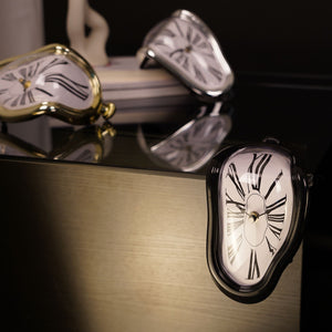 Dali Melting Clock for Decorative Home Office Shelf Desk Table Funny Creative Gift, Black