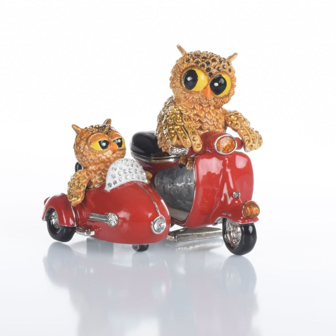 Brown Owl & Owlet red bike with sidecar Limited edition 1 of 250