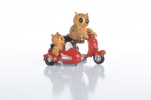 Brown Owl & Owlet red bike with sidecar Limited edition 1 of 250