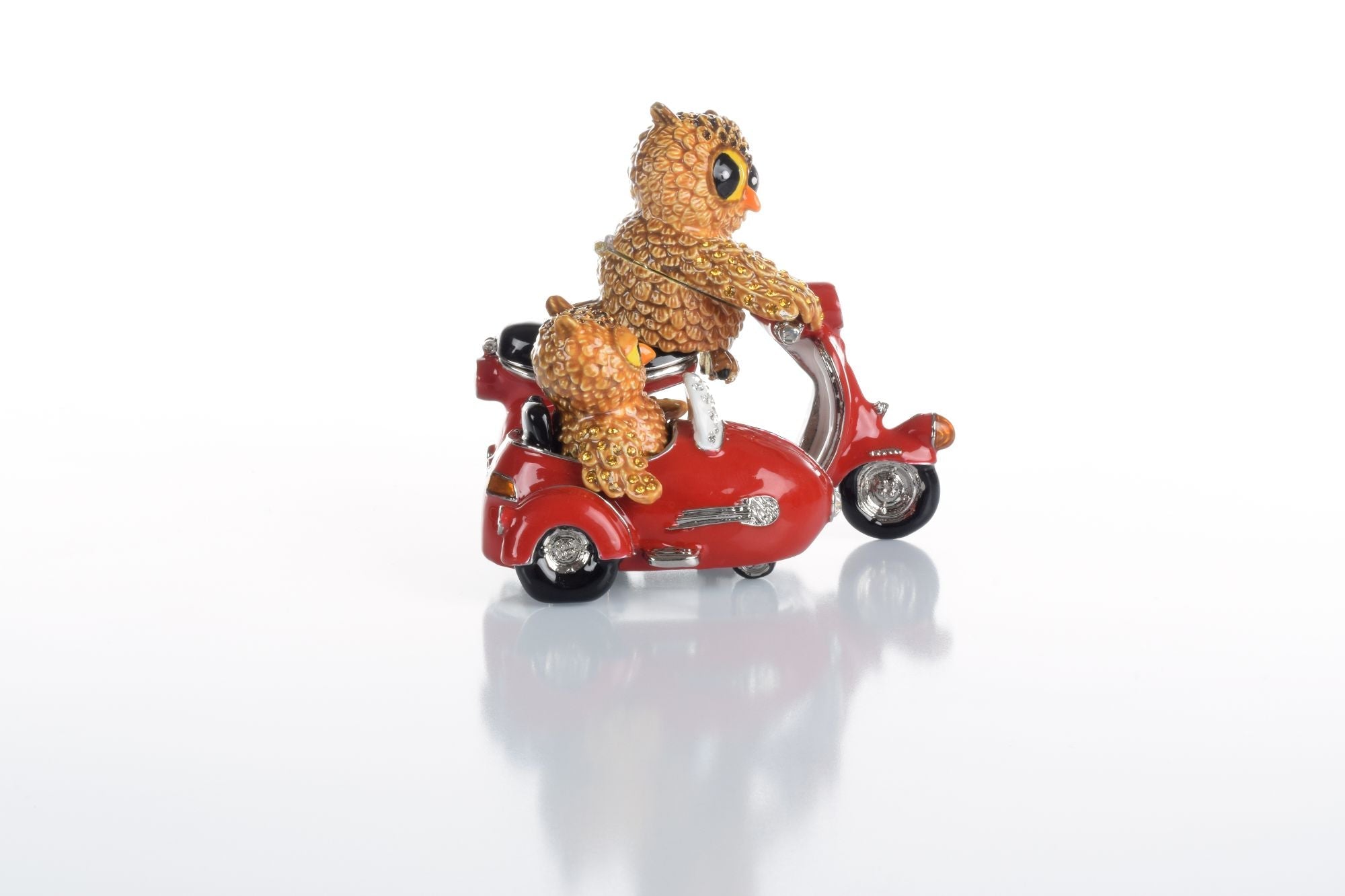 Brown Owl & Owlet red bike with sidecar Limited edition 1 of 250