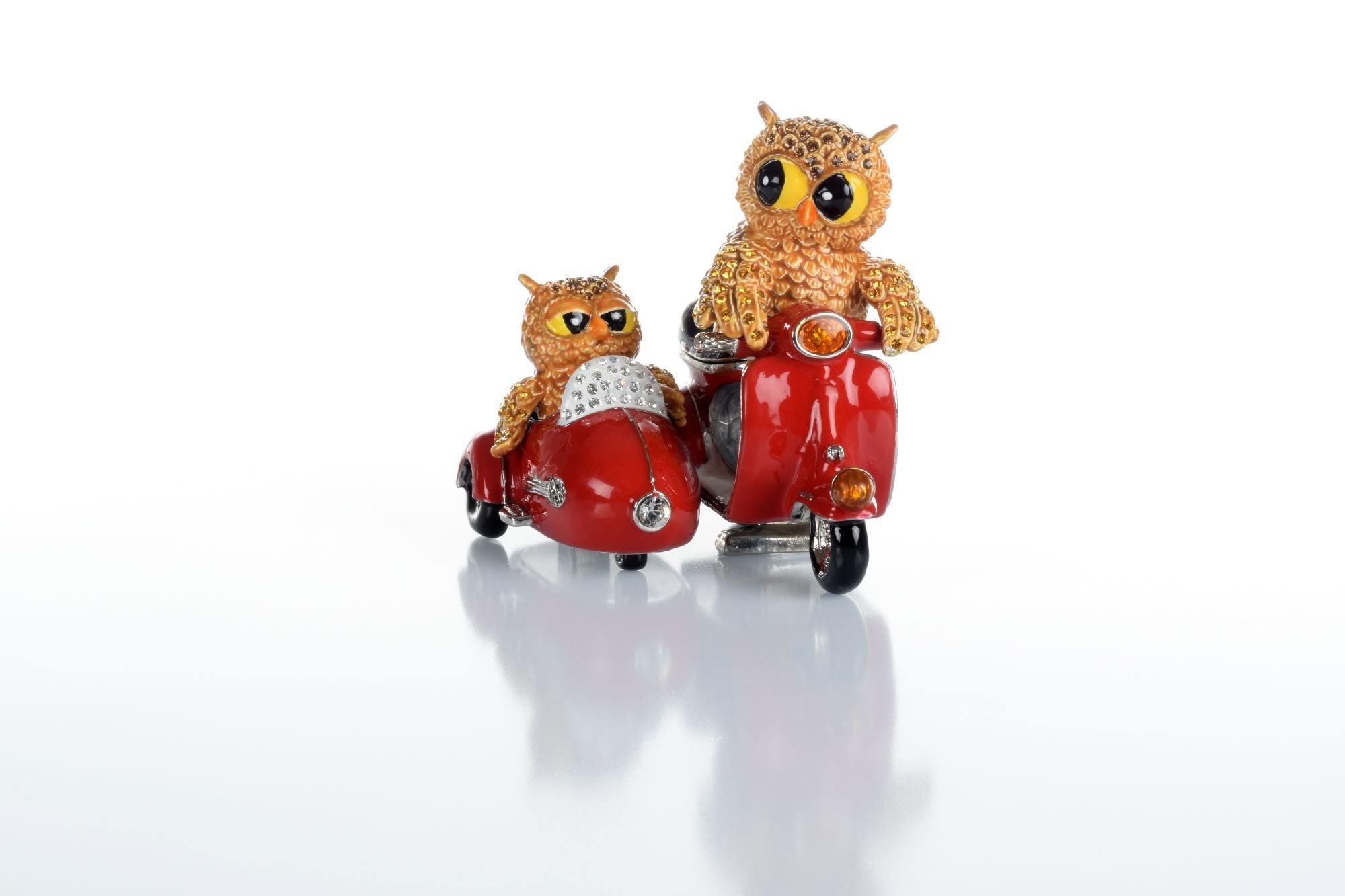 Brown Owl & Owlet red bike with sidecar Limited edition 1 of 250