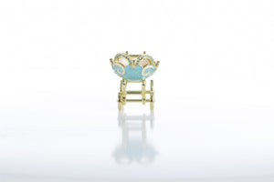 Turquoise vintage Baby Carriage Trinket Box stroller