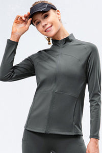 Zip Up Mock Neck Athletic Top