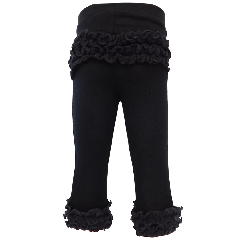 Baby Girls Boutique Black Ruffle Butt Leggings Set - 99fab 