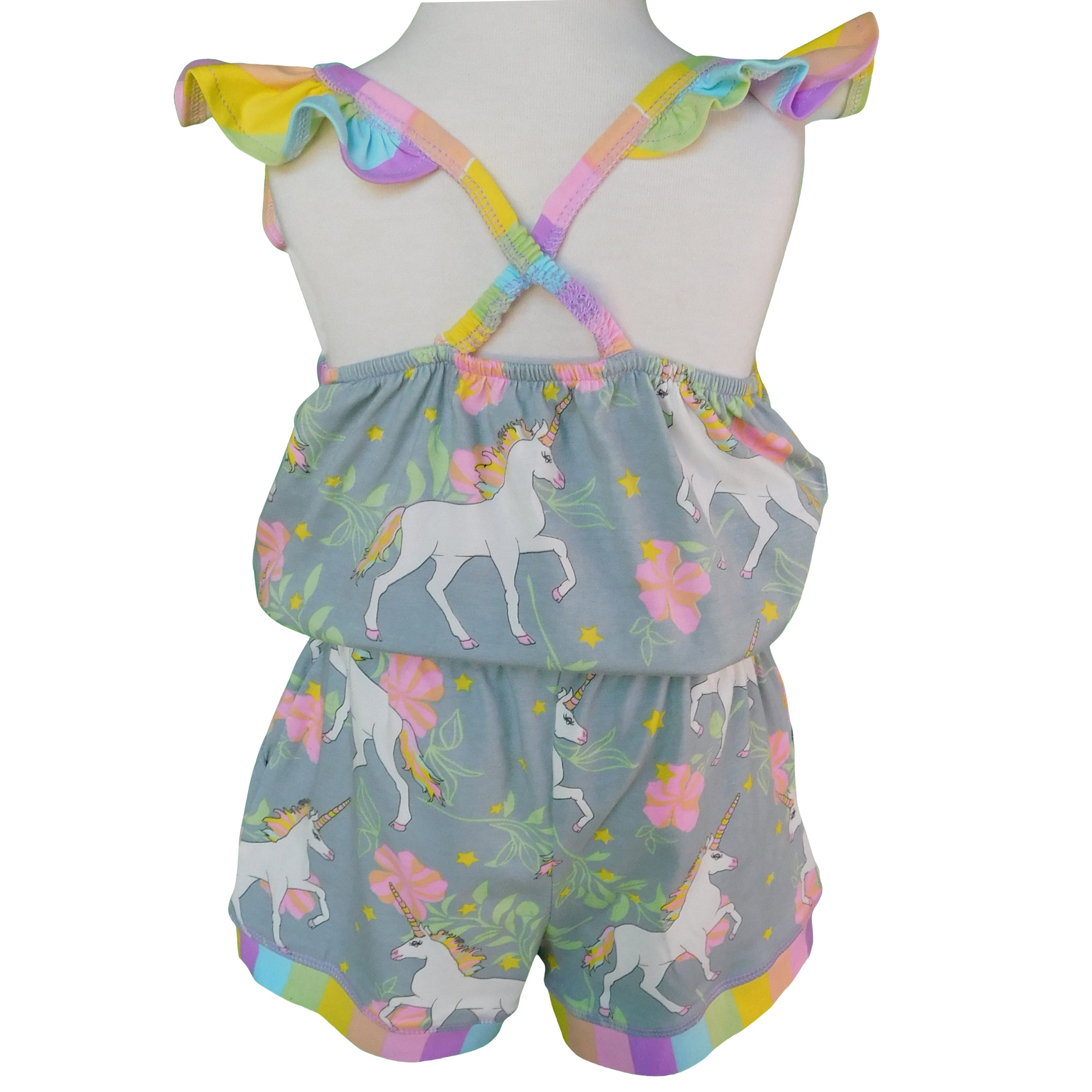 Little Big Girls Jumpsuit Magical Unicorn Rainbows Spring One Pc Boutique Clothing