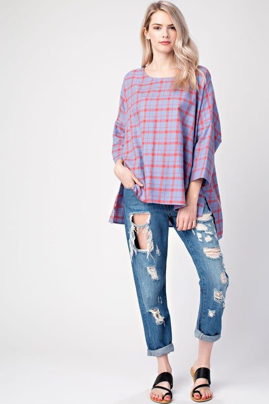 Boxy Plaid Top