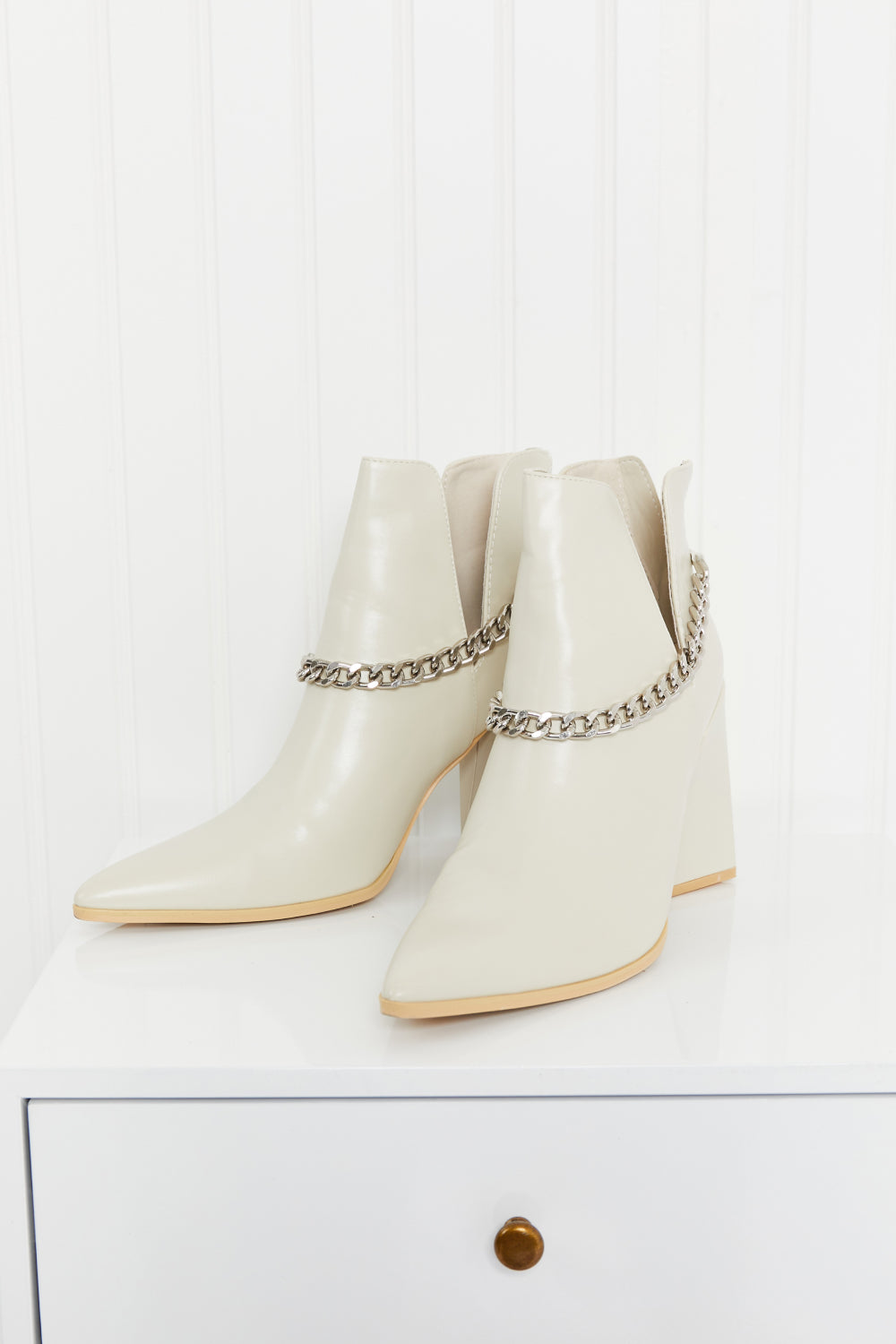 Cape Robbin Point the Way Chain Detail Ankle Booties