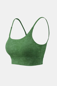 Mineral Wash Spaghetti Strap Sports Bra