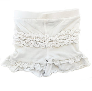 Baby Girls White Ruffle Butt Shorts 6/12 mo-2/3T