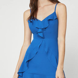 Ruffled Satin Mini Dress