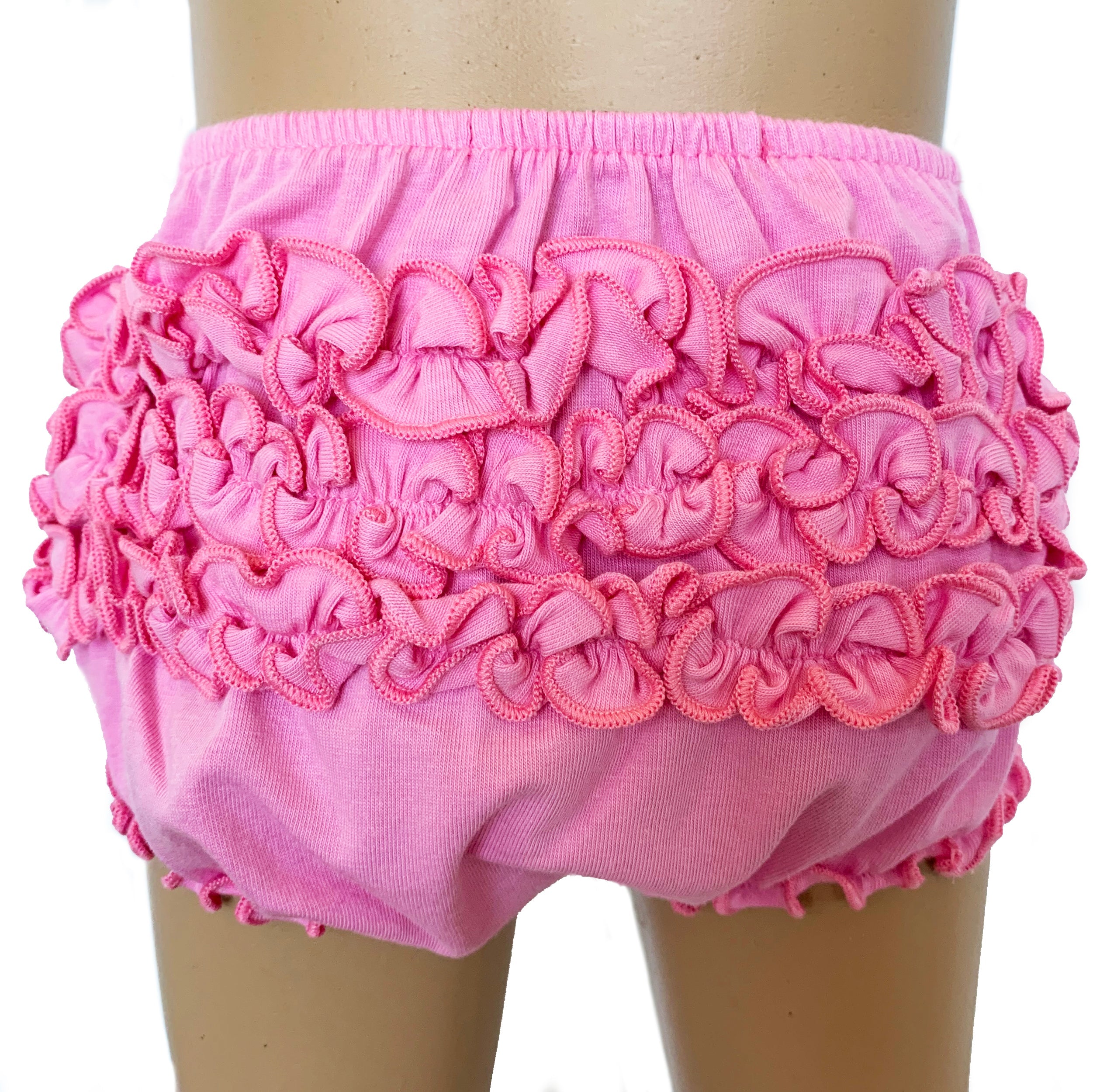 Baby & Toddler Girls Pink Knit Ruffled Butt Bloomer Diaper Cover