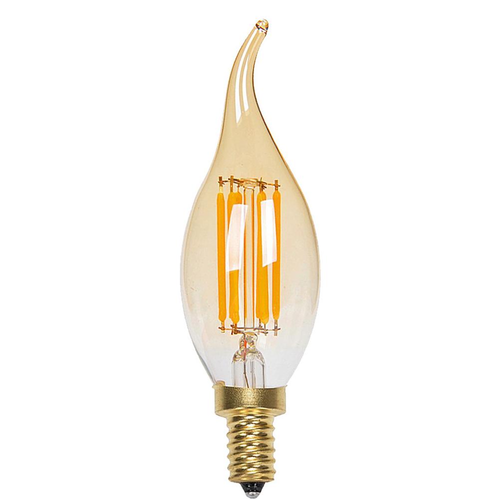 E12 4W C35 LED Candelabra Bulbs 2200K Warm White Dimmable LED Filament Bulb~1041-4