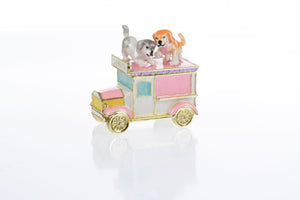 Dog puppies London bus Trinket Box