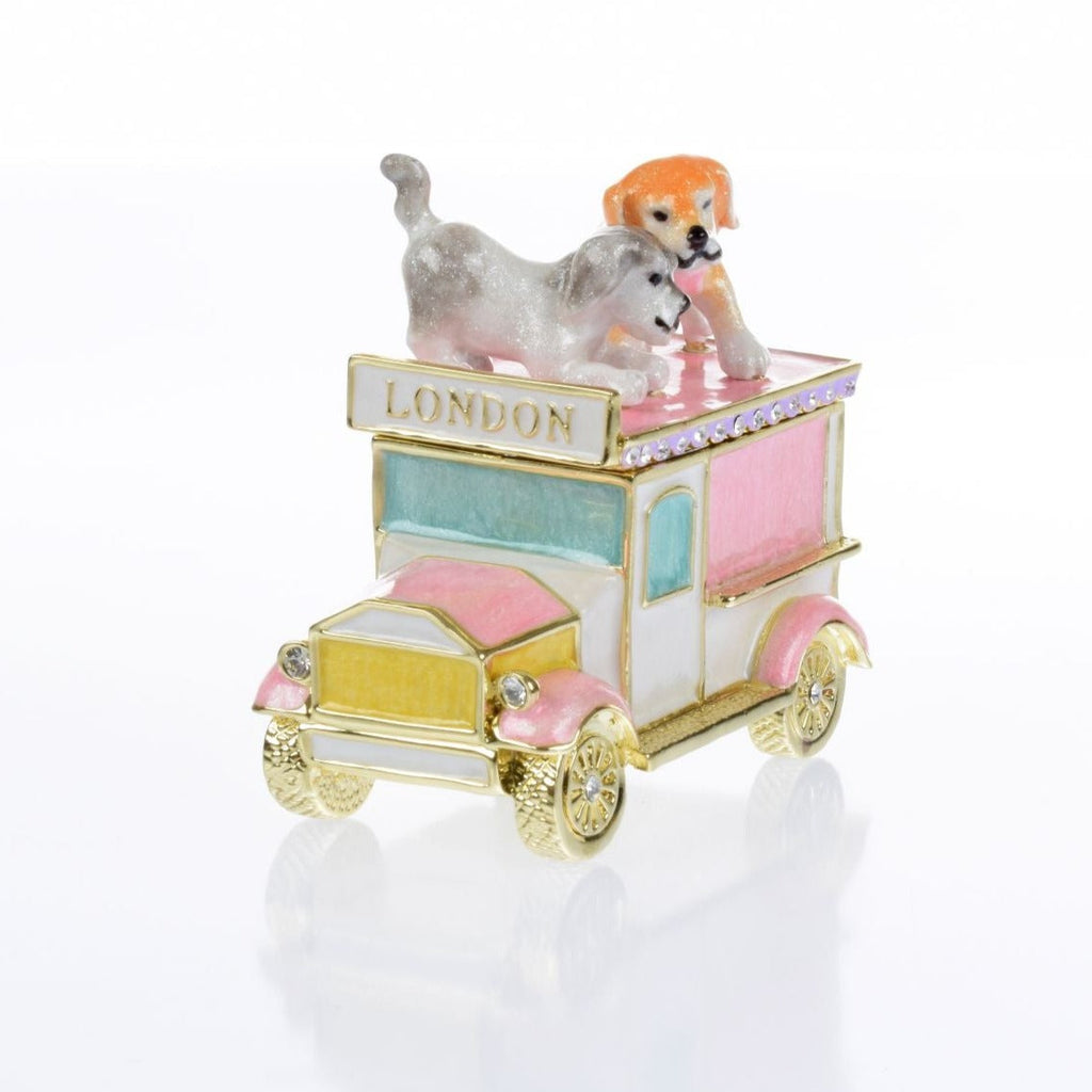 Dog puppies London bus Trinket Box - 99fab 