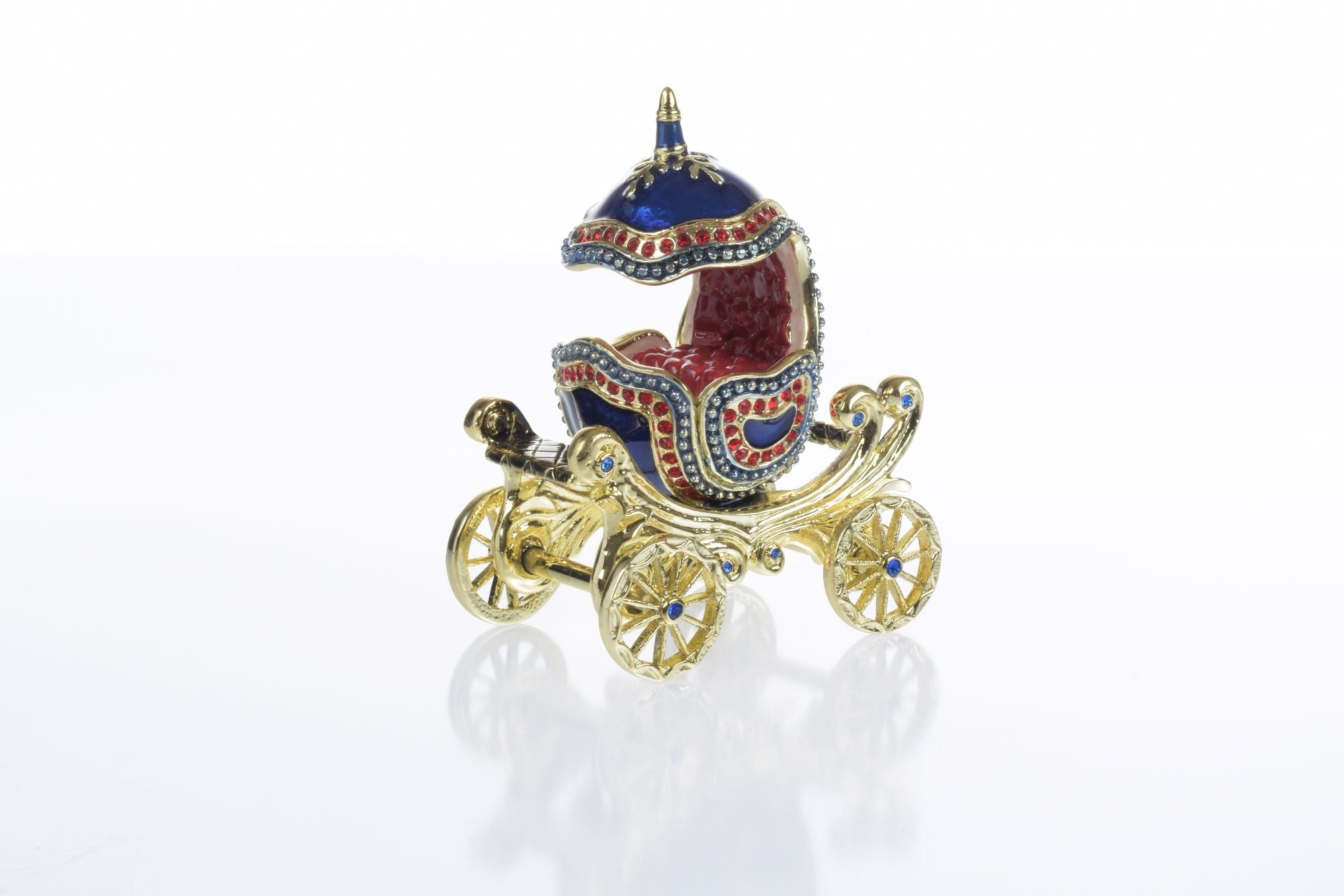 Limited Edition 1 of 250 Blue Faberge Royal Carriage Trinket Box