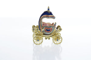 Limited Edition 1 of 250 Blue Faberge Royal Carriage Trinket Box